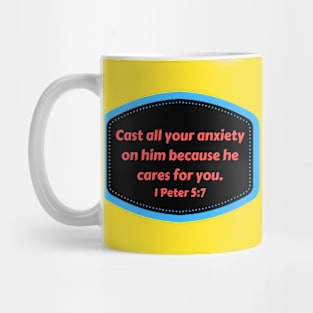 Bible Verse 1 Peter 5:7 Mug